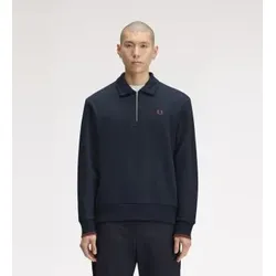 Fred Perry für Herren. M2426 Sweatshirt mit Kragen und Reißverschluss halblang, marineblau (L), Lässig, Baumwolle
