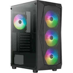 AeroCool Falcon ARGB (ATX, mATX, Mini-ITX), PC Gehäuse, Schwarz