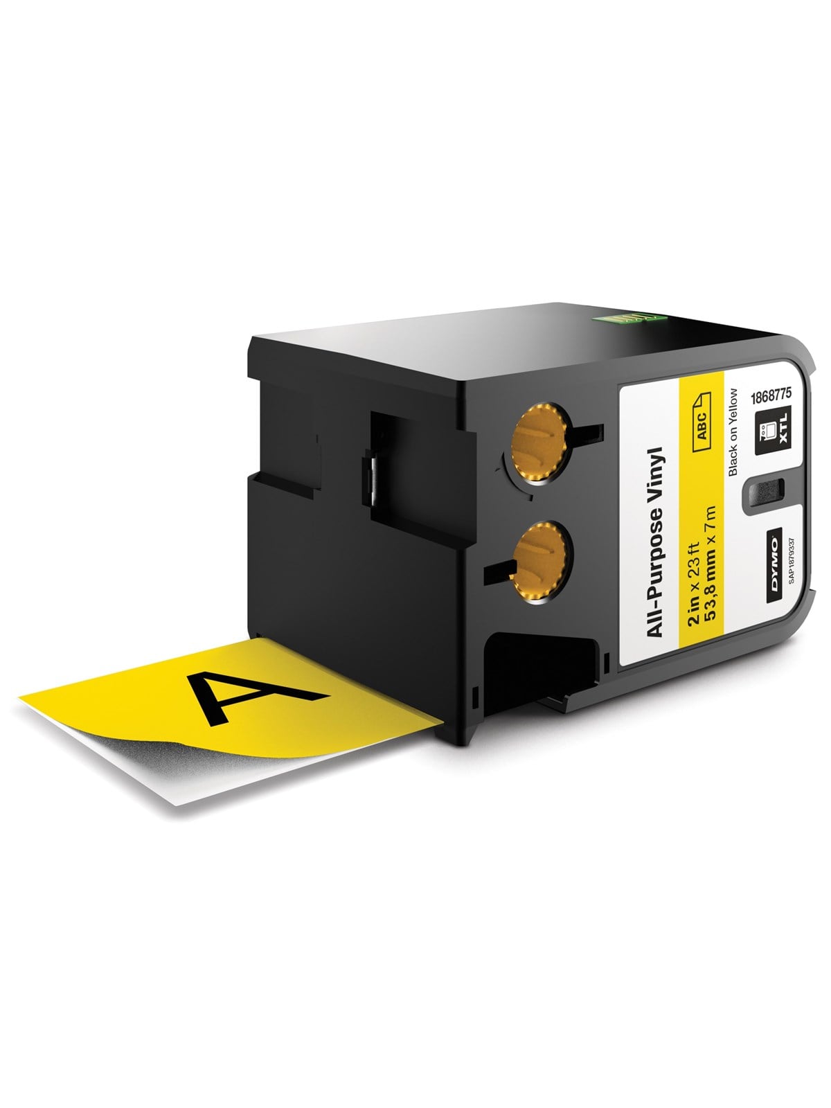 DYMO XTL Allzweck-Vinyletikett | 54 mm x 7 m | Schwarz auf Gelb