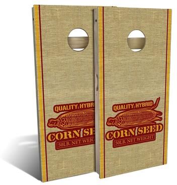 Skip's Garage Corn Seed Sack Outdoor Cornhole Board Set