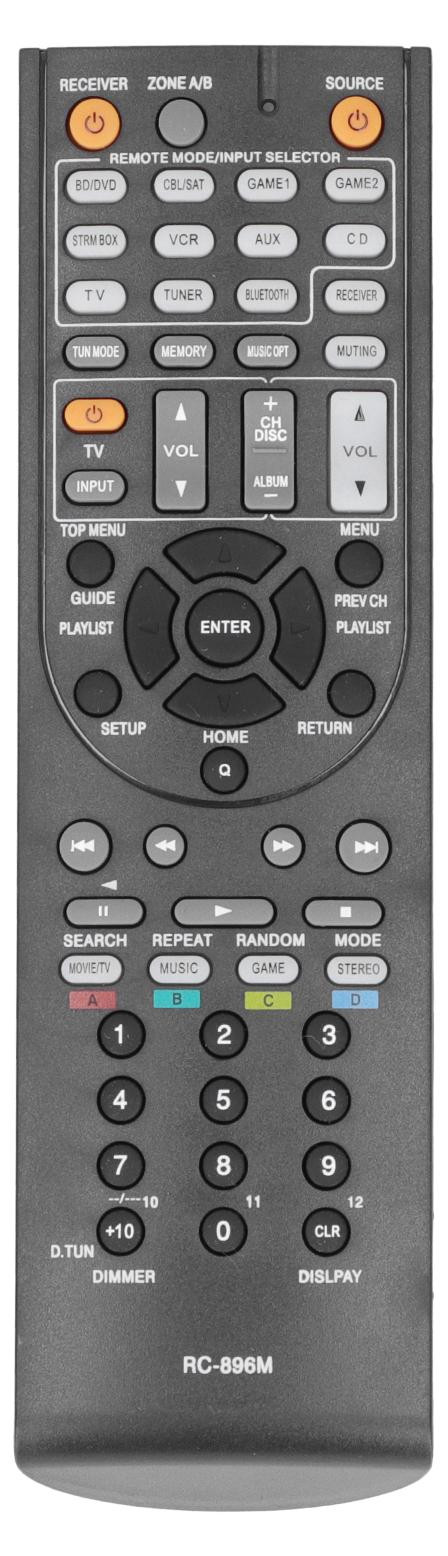Gistuch Afstandsbediening voor Onkyo Power Amplifiers en AV-receivers, compatibel met RC-737M, RC-801M, RC-836M en RC-896M