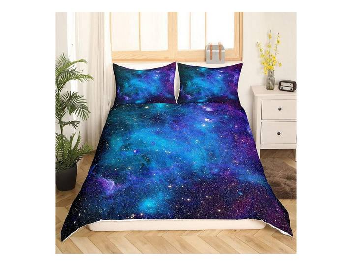 LuxusKollektion Jugendbettwäsche Bettwäsche Set 135x200 Galaxie Sternenhimmel