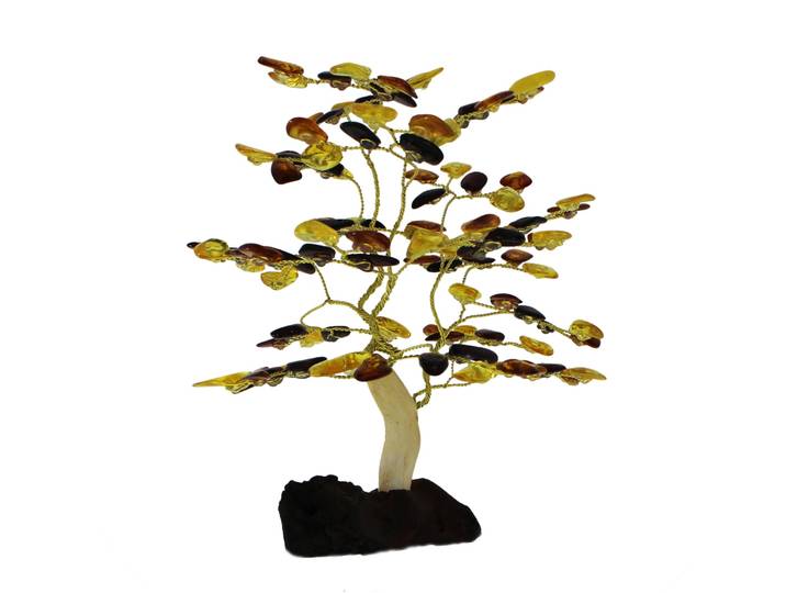 Dekobaum OSTSEE-SCHMUCK - 13 cm, 108 Bernsteine - Bernstein - Gr. 13, bunt (mehrfarbig), Blacklist, Dekofiguren, Dekobaum