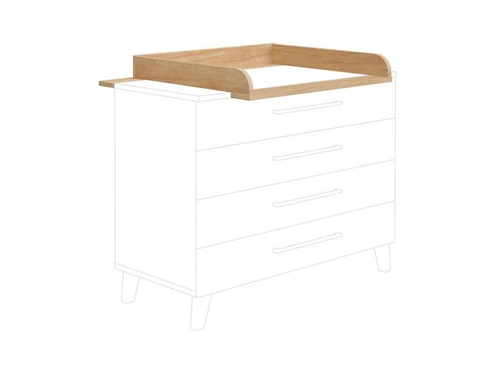Paidi Wickelaufsatz Oscar, Eiche, 123.5x12.5x78.7 cm, Blauer Engel, Goldenes M, Babymöbel, Wickelkommoden & Zubehör, Wickelaufsätze