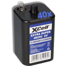 40x XCell 4R25C Blockbatterie 6V 9,5Ah – passend für Baustellenleuchten, Warnlampen & Weidezaun
