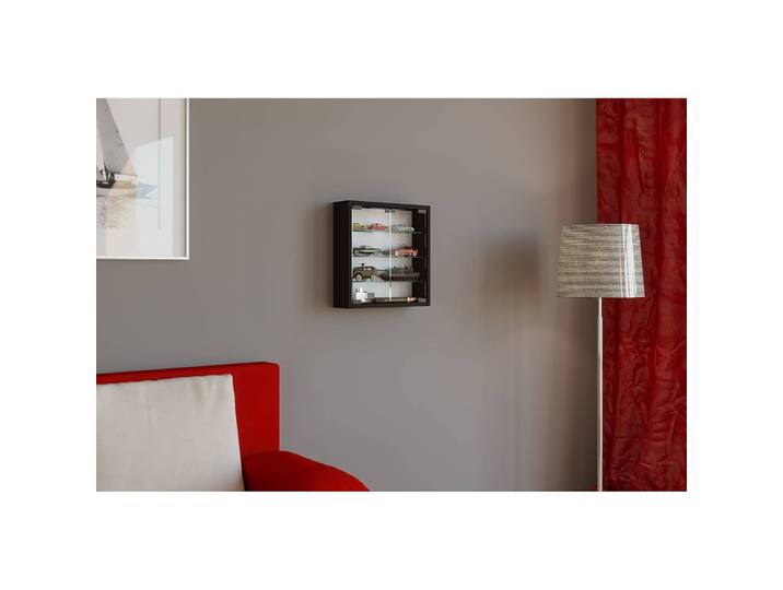 Vitrine suspendue Mandosa 40 x 40 x 10cm Noir/Noir