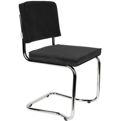 2er-Set Zuiver Freischwinger Ridge Rib Stoff Schwarz