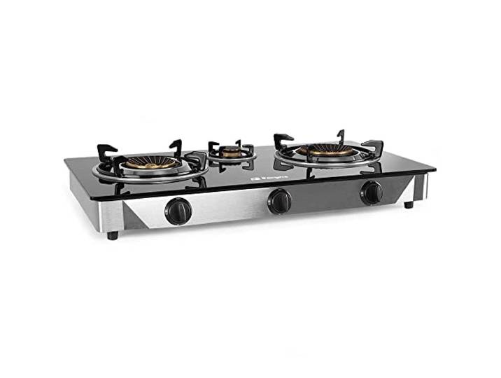 Orbegozo Fo 3520 Cuisinière à gaz\, 2 brûleurs triple couronne\, butane ou propane\, allumage piézoélectrique\, surface en verre trempé\, corps en acier inoxydable