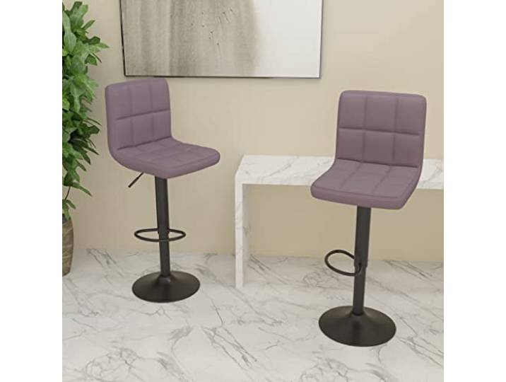 TEKGHUT Barhocker 2 STK. Taupe Stoff Drehbar 360 Grad, Höhenverstellbar, Fußstütze, Chromgestell, für Bartresen