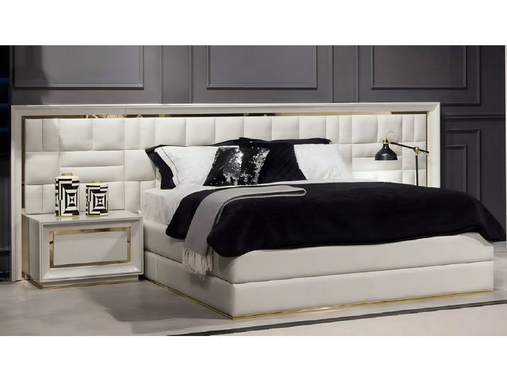 Xlmoebel Bett Luxuriöses weißes Bettgestell im modernen Design (Bett, Bett), Hergestellt in Europa
