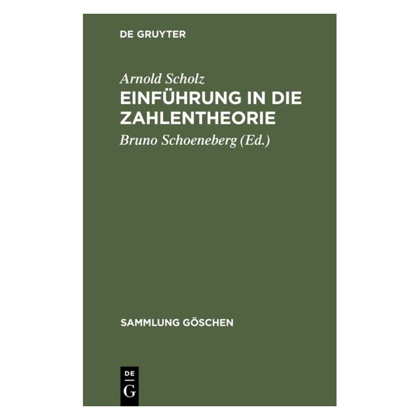 De Gruyter Einführung in die Zahlentheorie (Deutsch, Hardcover, Arnold Scholz) (71867308)