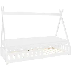 KINDERBETT Tipi mit Matratze 90x200 cm Weiß