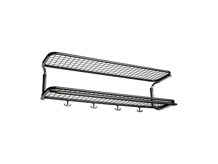 Essem Design Classic 650 Hutregal Schwarz/Chrom, 2-Ebenen, 100cm