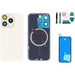 iPhone 15 Pro Backcover Titan Weiß - Set