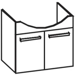 Artiqua 412 Waschtischunterschrank für Connect Cube E7141, E8101, E 8102, E8103, Graphit Struktur qu 412-WU2T-I14-7070-401