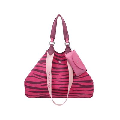Shopper FRITZI AUS PREUSSEN "Izzy", Damen, Gr. B/H/T: 50cm x 36cm x 16cm onesize, pink (zebra pink), 55% Baumwolle, 45% Polyester, Taschen Shopper, mit Zebra-Muster