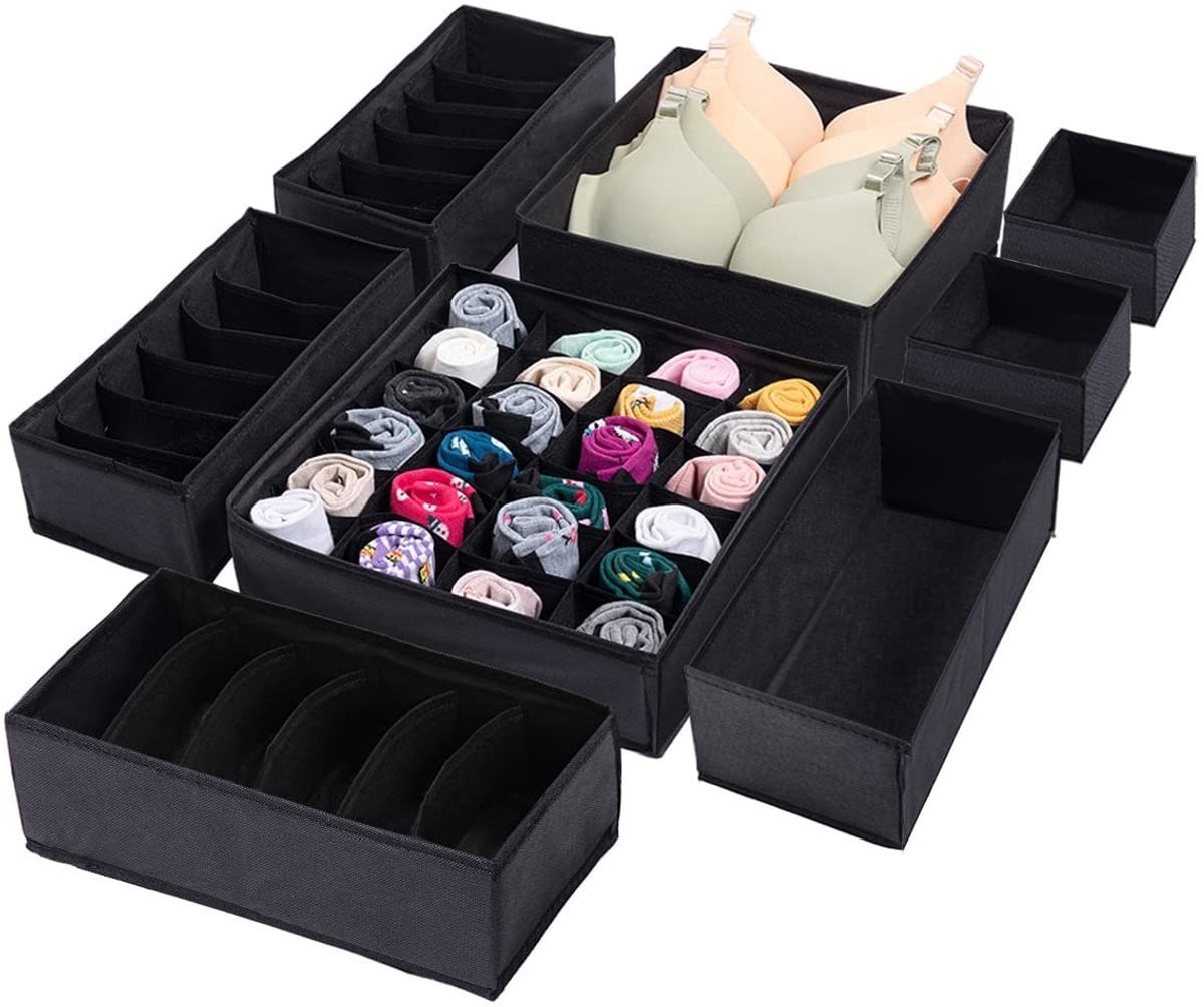 Merkloze set van 8 vouwbare organizers voor ondergoed en accessoires