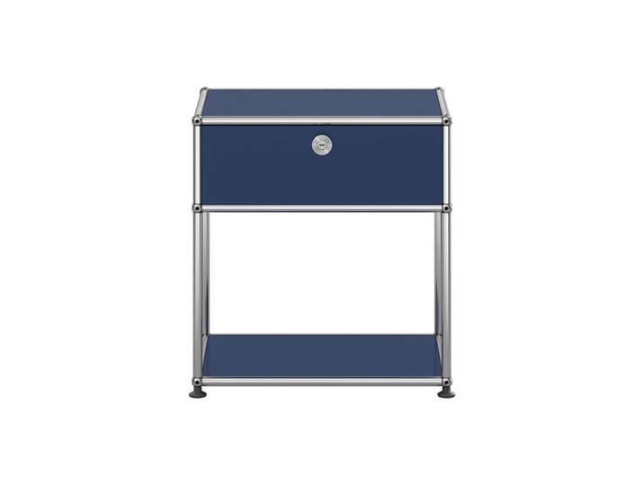 USM Haller Nacht-Schränkchen M54 blau stahlblau 1 Klapptür oben ohne Schloss 52.3x56.5x37.3 cm