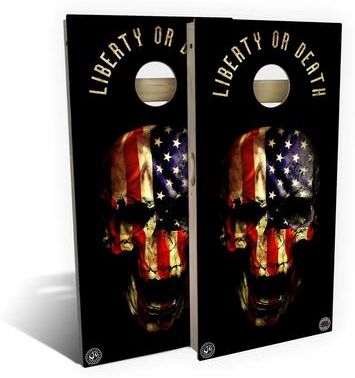 Skip's Garage American Flag Punisher Outdoor Cornhole Board Set