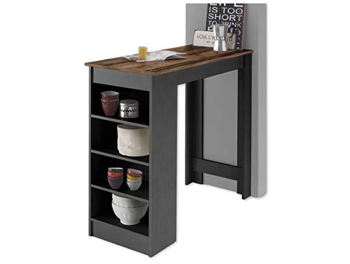 DEINE TANTE EMMA 83-694-X8 Mojito Old Style/Betonoxid grau Bartisch Stehtisch Bistrotisch Küchentisch Anstelltisch ca. 115 x 103 x 50 cm