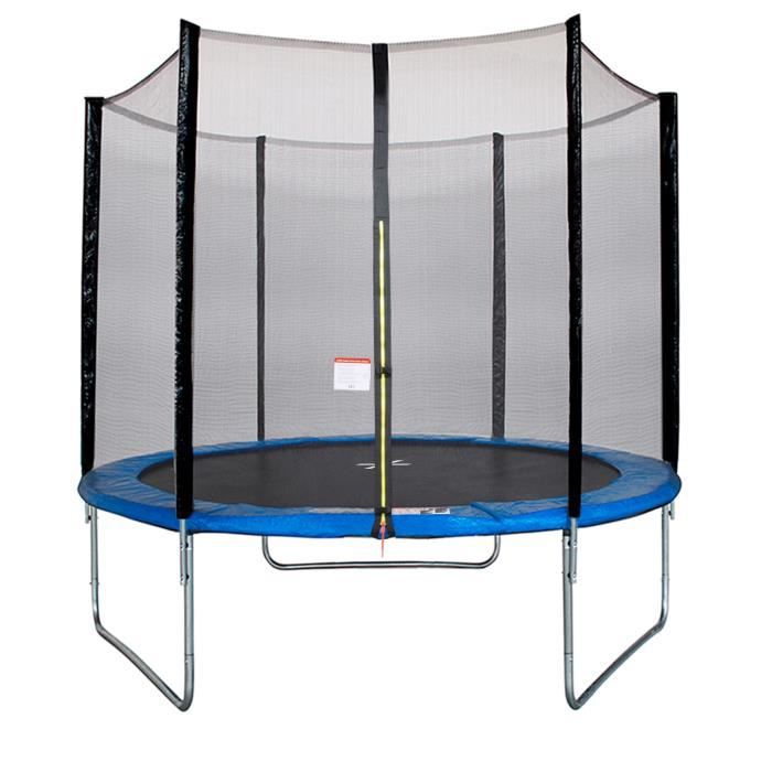 Kangui Blau Trampolin 250 cm rund mit Sicherheitsnetz, 48 Federn, EN 71-14/CE