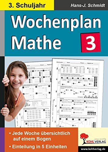 Schmidt, Hans J - Wochenplan Mathe 3. Schuljahr: Jede Woche übersichtlich auf einem Bogen - Preis vom 14.10.2026 23:07:16 h
