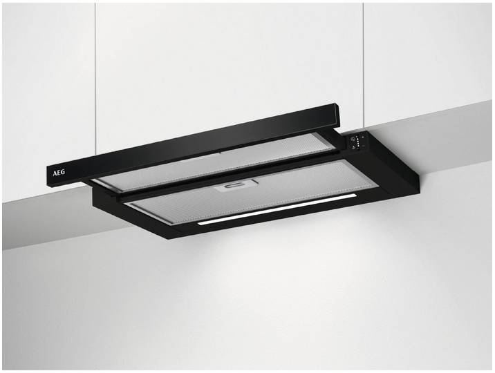 AEG Flachschirmhaube DPE5660B Serie 5000 mit PerfectFit Montage, Abluft- und Umluftbetrieb