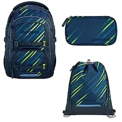Coocazoo Porter Fast Lime Schulrucksack Set 3tlg