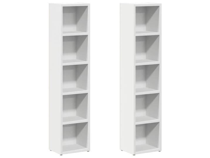 vidaXL Cd-Regale 2er set Weiß 21/16/93,5 Cm Holzwerkstoff, Rechteckig, 21x16x21 cm, Wohnzimmer, TV Möbel, CD-Regale