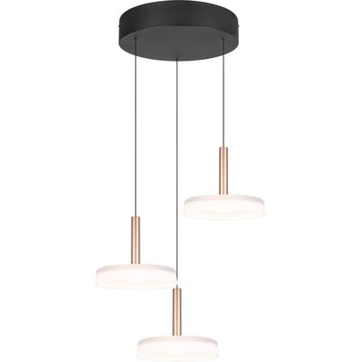 TRIO LEUCHTEN LED Pendelleuchte "CELESTE dimmbare LED Hängelampe aus Metall und Glas, 7,5W, 750 Lumen", braun (coffee), 3, Ø 35cm H: 200cm, 1 Stk., Leuchten, 3-flammig einfach höhenverstellbar von 50-200 cm 3-Stufen Dimmfunktion, LED Pendelleuchte
