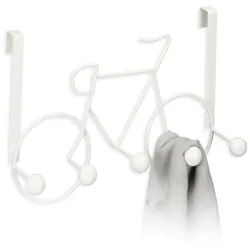 Relaxdays Kleiderhaken Fahrrad Weiß
