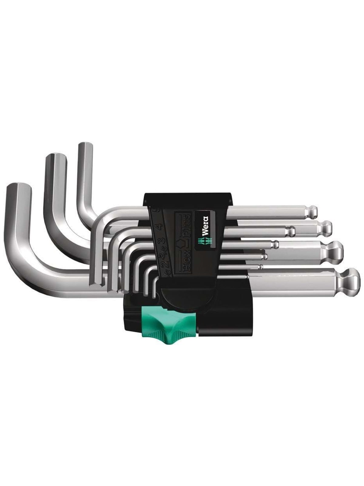 Wera 950 PKS/9 SM N Winkelschlüsselsatz, metrisch, gestellverchromt, 9-teilig