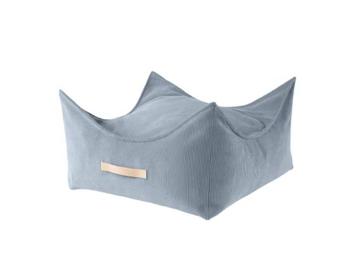 MEOWBABY Sitzpouf quadratisch für Kinder, 60 x 60 cm, Feincord, Blau Bodenpouf mit vier hochgezogenen Ecken, Füllung aus Polyurethanschaum, Bezug abnehmbar und bei 30 °C waschbar