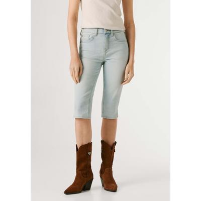 Shorts PEPE JEANS "Jeansshorts CROP HW MARY", Damen, Gr. 24, faded bleach, 98% Baumwolle, 2% Elasthan, Hosen Shorts