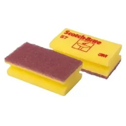 Putzschwamm 3M Scotch Brite 57 gelb/rot gründliches reinigen ohne zu kratzen, 70x130 mm