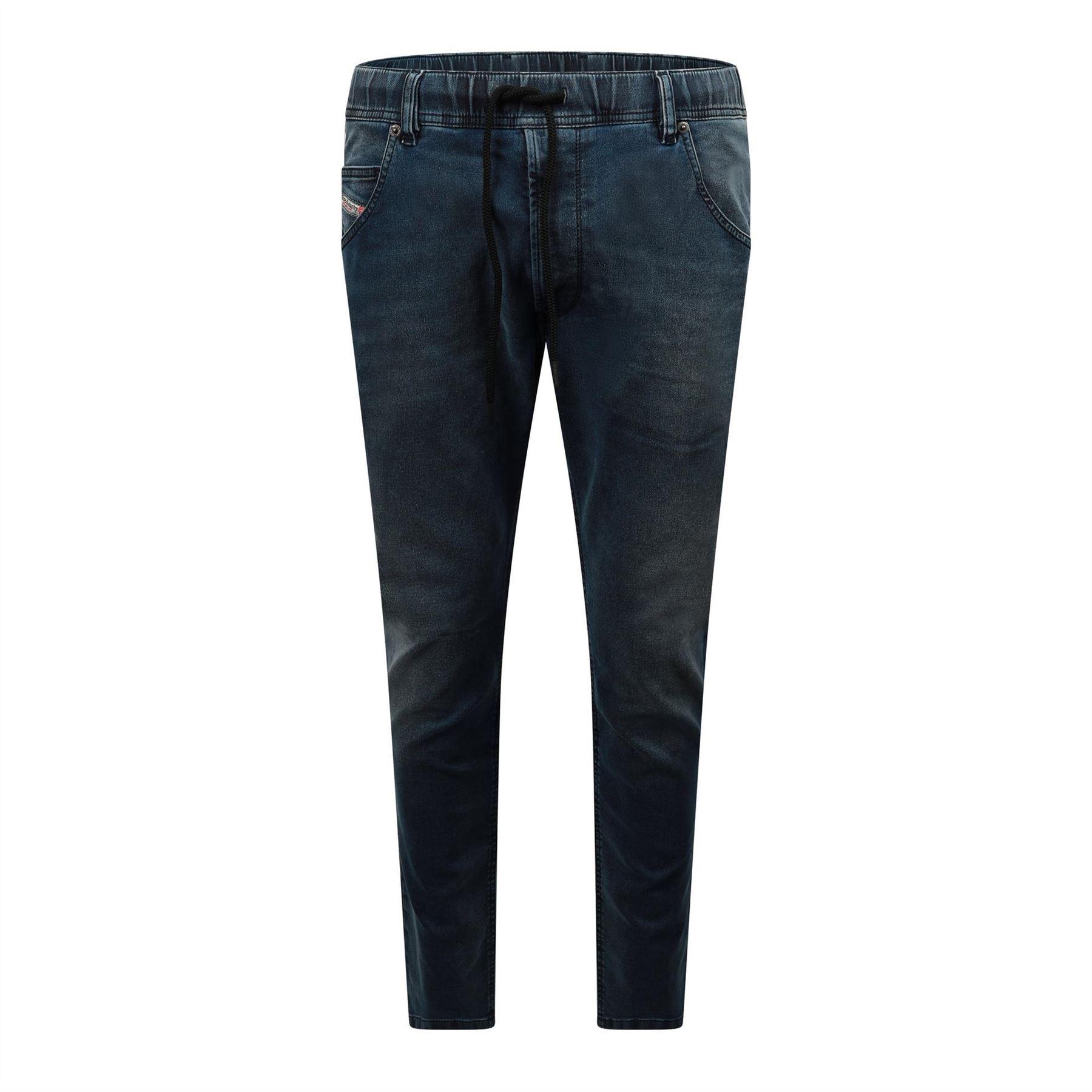 Herren Diesel Krooley Ne Sweat Tapered Jeans in Blau Denim