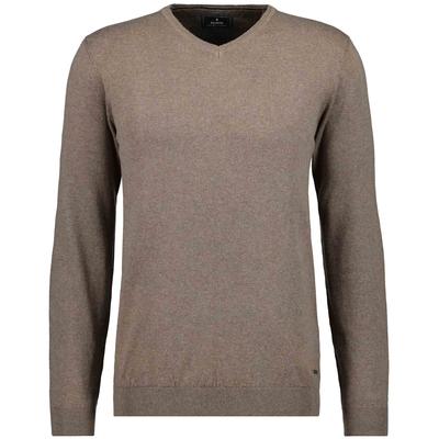V-Ausschnitt-Pullover RAGMAN, Herren, Gr. 54, braun (camel), Strick, 95% Baumwolle, 5% Kaschmir, V-Ausschnitt, Pullover