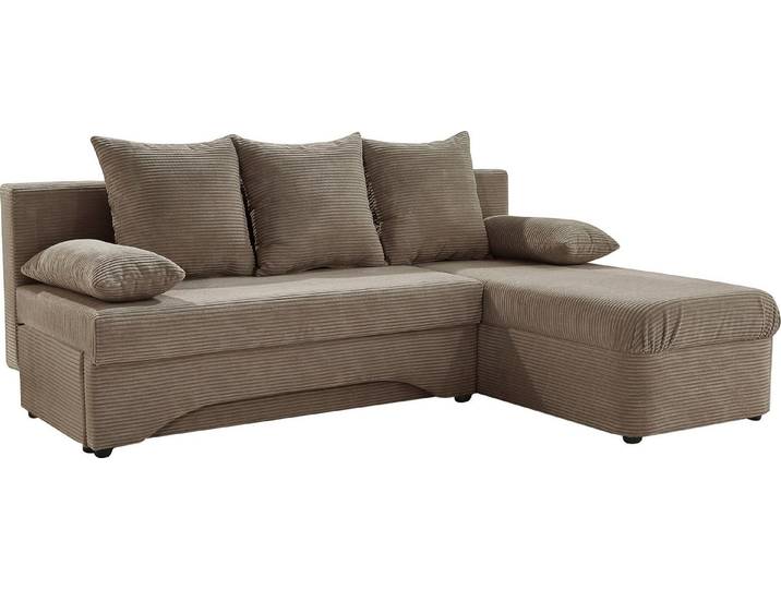Jockenhöfer Gruppe Ecksofa L-Form, B: 191 cm, auch in Cord, Platzsparendes Schlafsofa & Eckcouch mit Bettkasten & Schlaffunktion