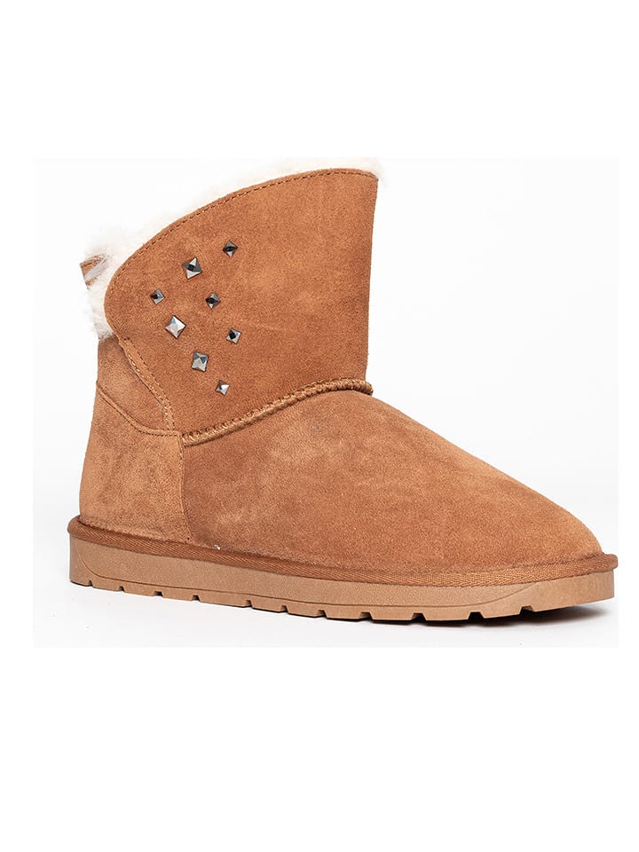 Gooce Leder-Winterboots "Suzie" in Hellbraun - 37