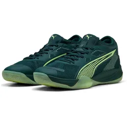 PUMA Eliminate Nitro Squad 4 Handballschuhe 01 - green terrain/fizzy light/puma white/puma silver 51