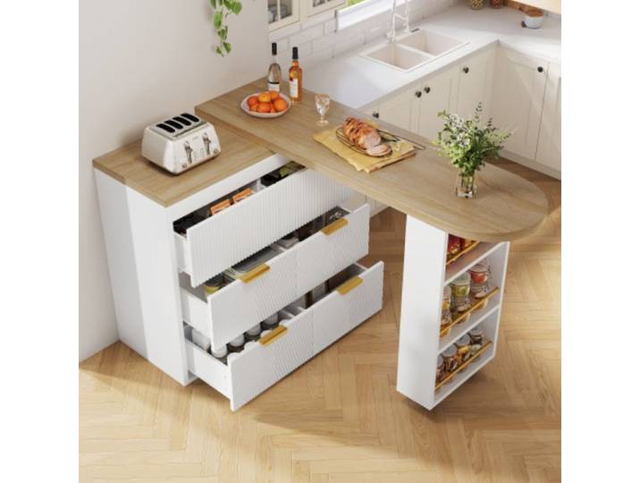 Meuble Bar de Cuisine modulable et gain de place extensible pivotant adapté aux cuisines ouvertes appartements et bl MEUBLE BAR