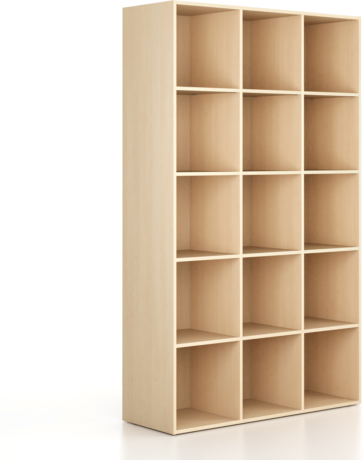B2B Partner Bücherregal FRAME, hoch, 3 Reihen, 2162 x 1299 x 450 mm, Birke