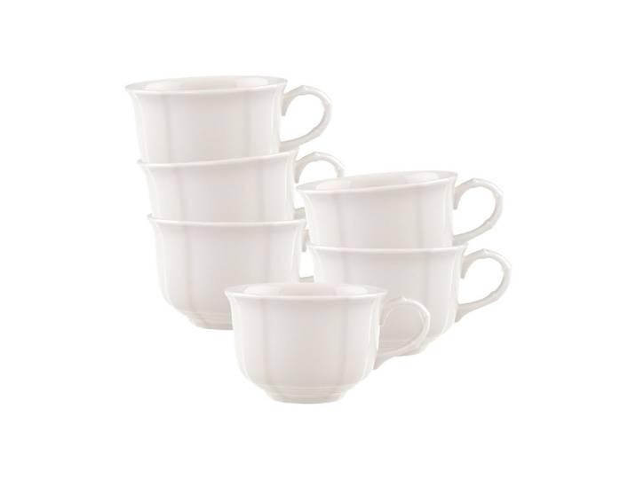 Villeroy & Boch Teetassen Manoir weiß 130 ml 6er Set, Weiß, Keramik, Geschirr, Tassen, Teetassen