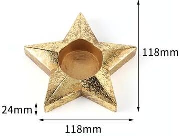 Youfap Market Imitation Old Moon Star Candle Tray, Five Pointed Star Aromatherapy Candlestick For Home Decor gold Moon