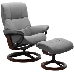 Stressless Sessel mit Hocker Mayfair Signature Leder Grau Batick Wild Dove S (Small)