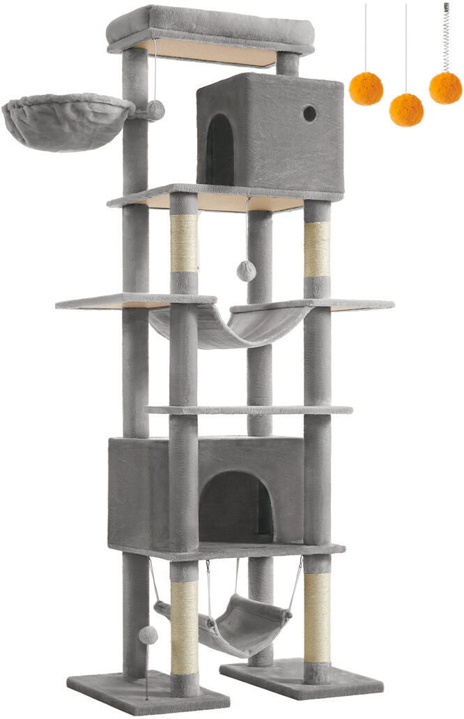 FEANDREA 201 cm H Cat Tree / Condo Beige 201cm H X 48cm W X 78cm D