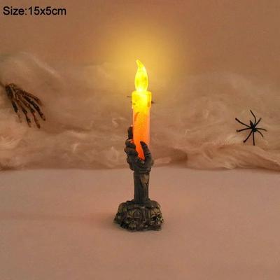Uplift Treasures Halloween LED Ghost Candle Light Decorative Lamp orange