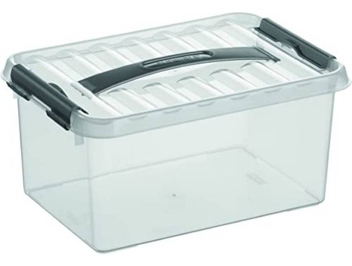 helit sunware H6160102 - Boîte de rangement „the q-line“ 6 L Boîte de rangement transparente avec couvercle pour un rangement clair