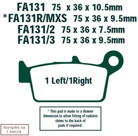 EBC Brakes SFA131/3 Brake pad set