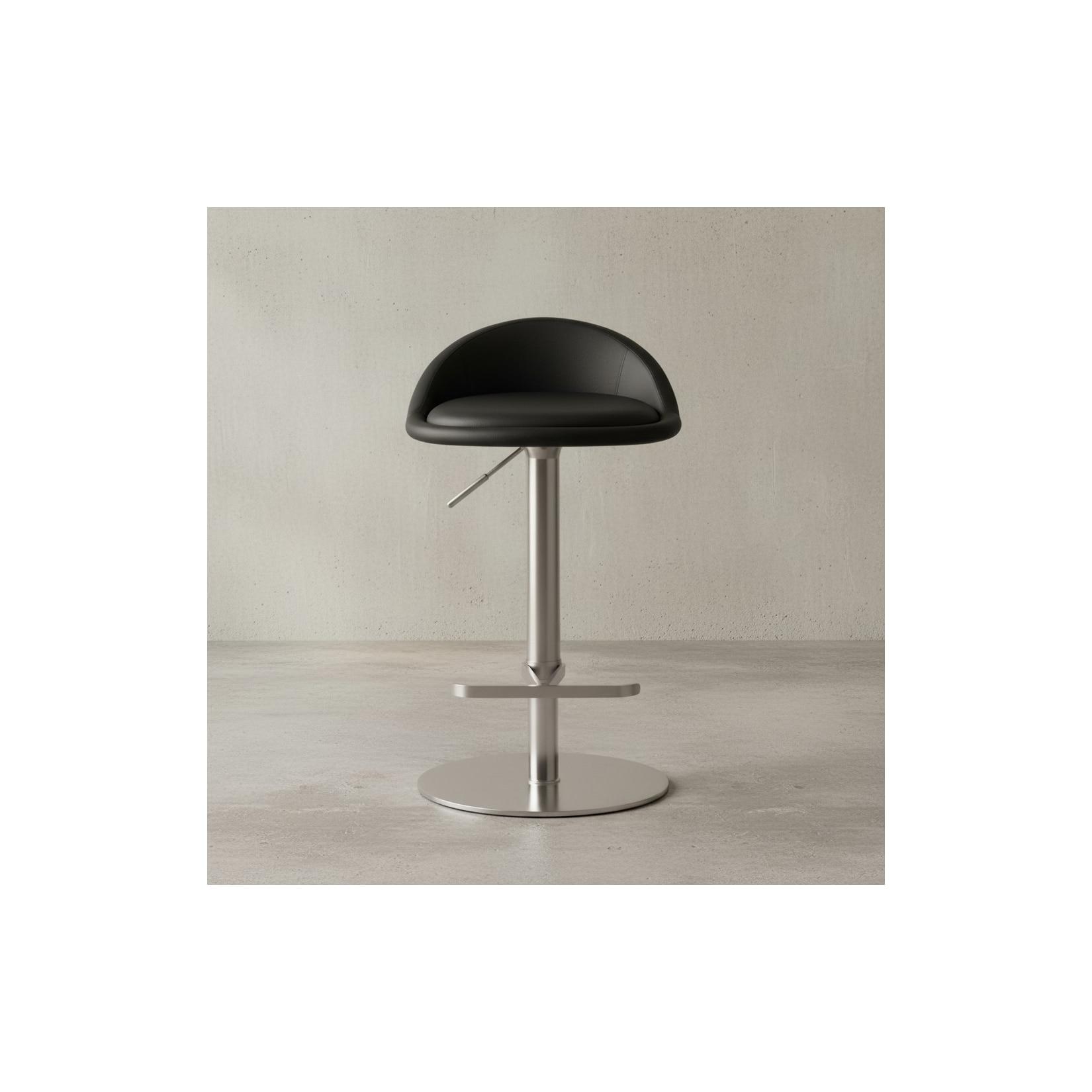 KADIMA DESIGN Barhocker DONAU, höhenverstellbar, halbrunde Rückenlehne, Edelstahl, max. 110 kg Belastung